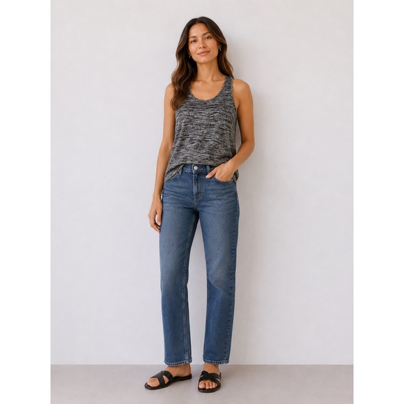 rag & bone Tops - rag & bone Black Heather Twist Back Tank Top Small | Scoop Neck Sleeveless $115